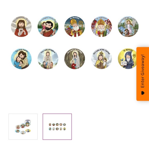 2 rolls of 100 Catholic Christian religious mini saints stickers for children - Picture 2 of 2
